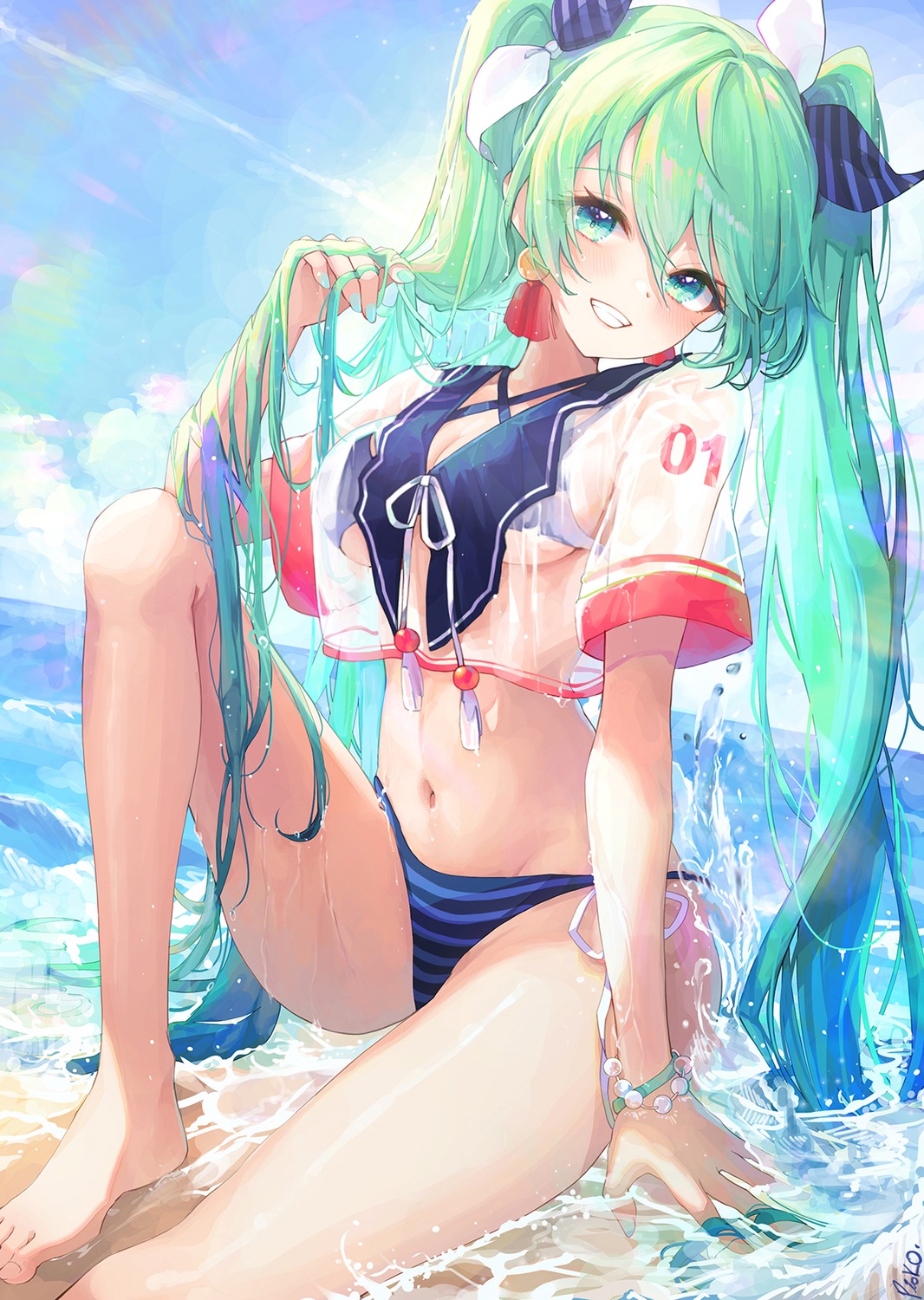 Pistachiocream Vocaloid Hatsune Miku Bikini See Through Swimsuits